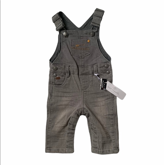 Lined Gray Denim Overalls - Picture 1 of 6